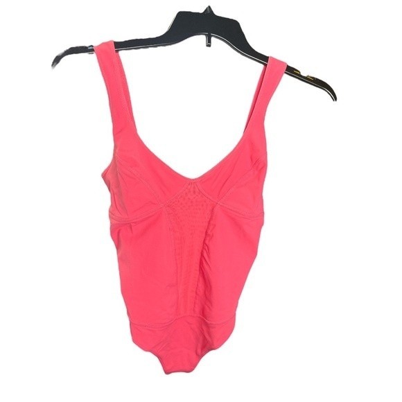 Free People Heart Of Gold Leotard Bodysuit Strawberry Pink Size Small and Medium - Picture 6 of 6